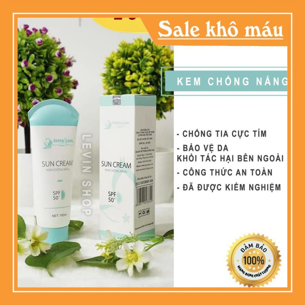 Kem Chống Nắng Sun Cream Quyên Lara 100ml dành cho da bị mụn trứng cá, da dầu và da hỗn hợp chống nắng  hiệu quả