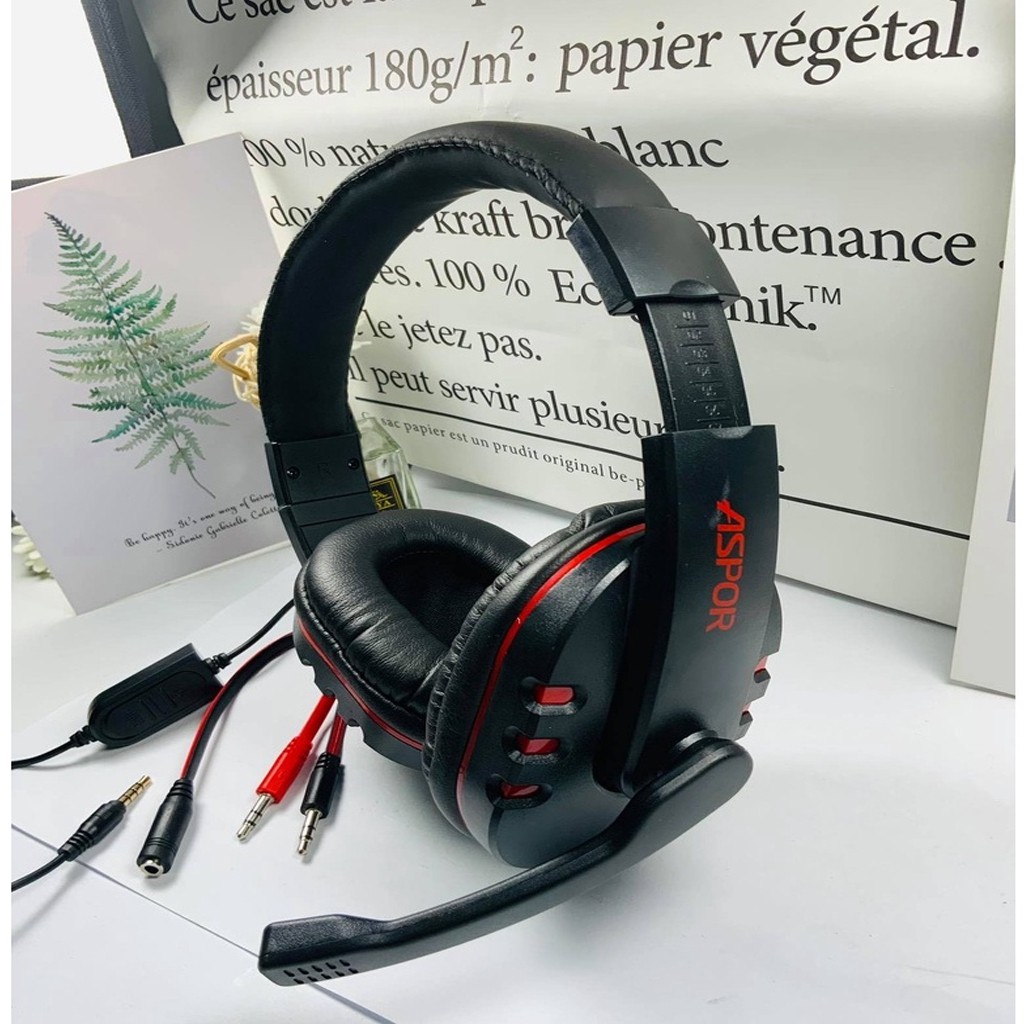 ✔️Tai Nghe Gaming ASPOR A216,Có MIC chống ồn, dây dài 2m, Hỗ Trợ PS4/XB1S/XBXS/PC/Laptop/ tích hợp 2 cổng cắm 3.5mm+USB