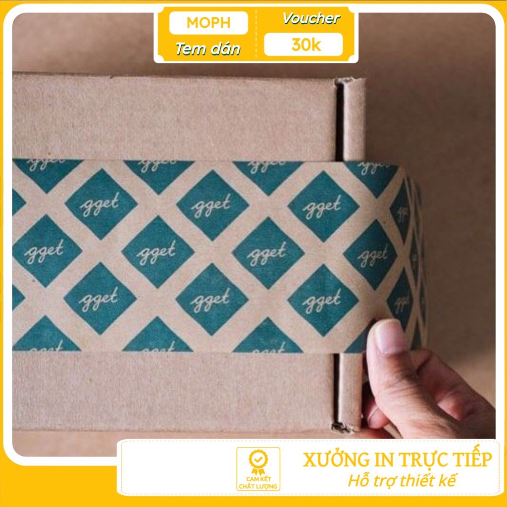 Tem Hình Chữ Nhật Dán Niêm Phong Hộp Giấy In Tem Decal MoPh Chống Nước Màu Bền Đẹp Xưởng In Tem Trực Tiếp