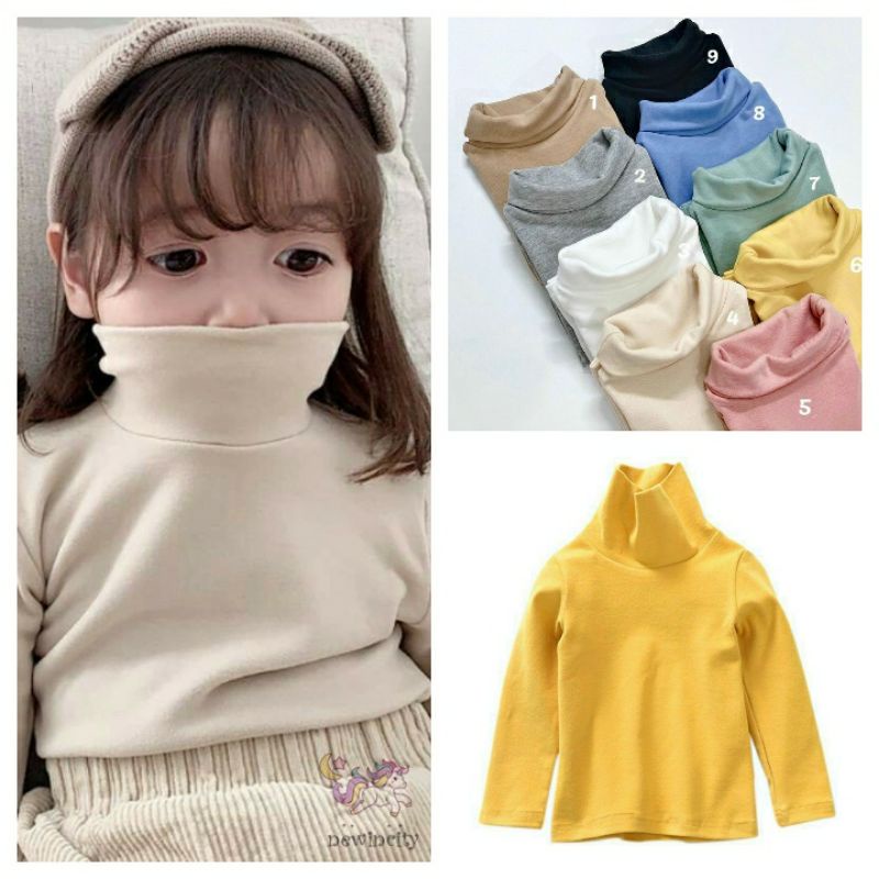 ÁO COTTON LEN CỔ LỌ PHONG CÁCH HÀN QUỐC CHO BÉ 8-20 KG.