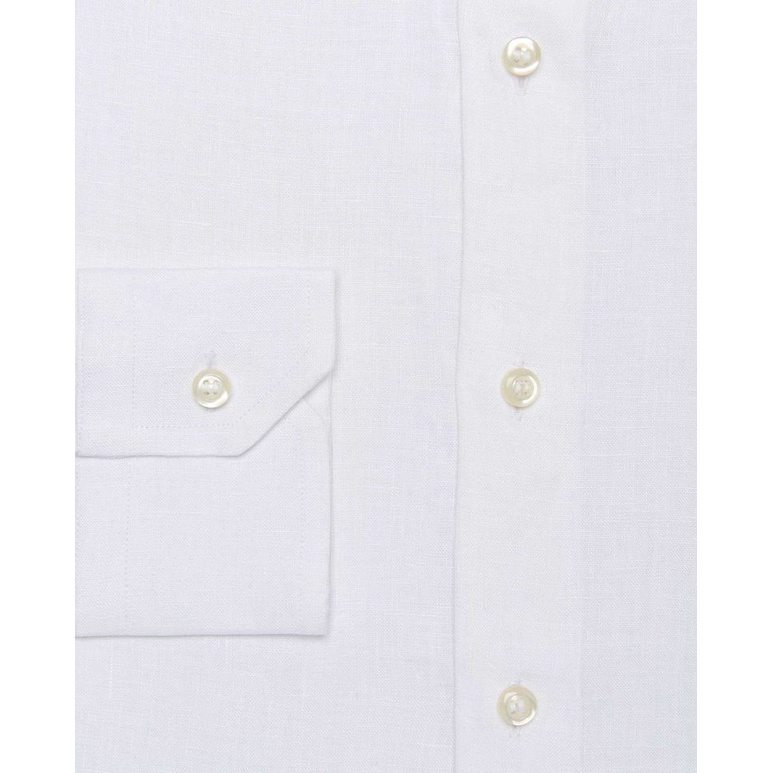 Áo Sơ Mi Nam Tay Dài CAMICISSIMA Trắng Vải Linen Form Slim Fit Dòng Fancy - FCLSFWHI2004