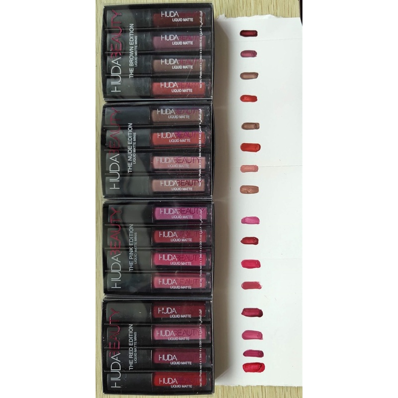 Set 4 Thỏi Son Kem Hiệu Ứng Lì Huda Beauty