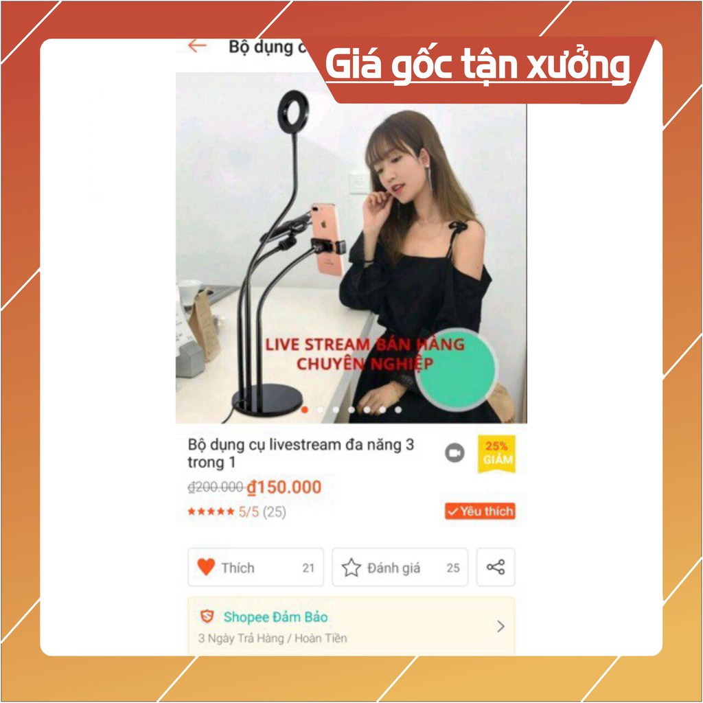 [ sale mùa hè] Sẵn hàng  Bộ dụng cụ hỗ trợ livestream 3in1 &lt; KHÔNG KÈM MICRO&gt; .