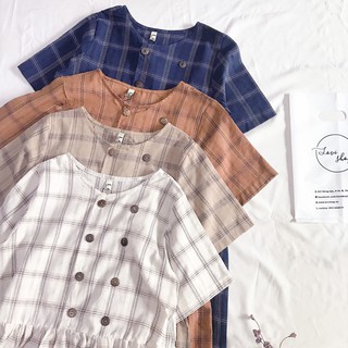Đầm babydoll nút gỗ Lovi