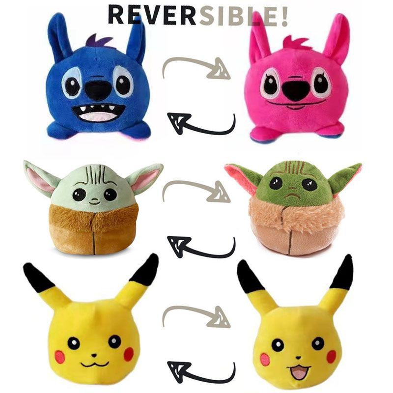 Đồ Chơi Nhồi Bông Lật Hai Mặt Hình Lilo Stitch Yoda Làm Quà Tặng Cho Bé