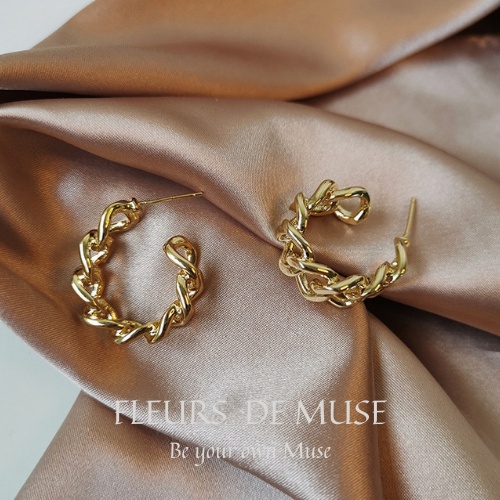 Khuyên tai tròn kiểu dáng cá tính Fleurs de Muse