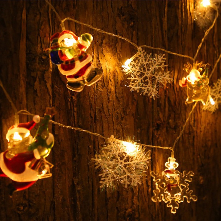 Santa Claus Snowflake LED Decorative String Lights / Christmas Tree Hanging Ornaments Lights / Home Decor Accessories