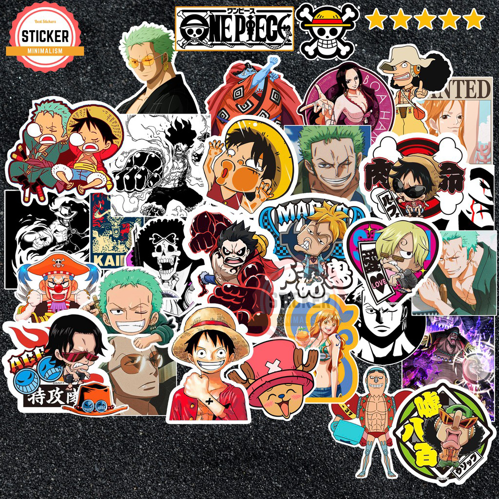 Sticker One Piece Luffy chống nước sticker dán laptop, điện thoại, đàn guitar, mũ bảo hiểm