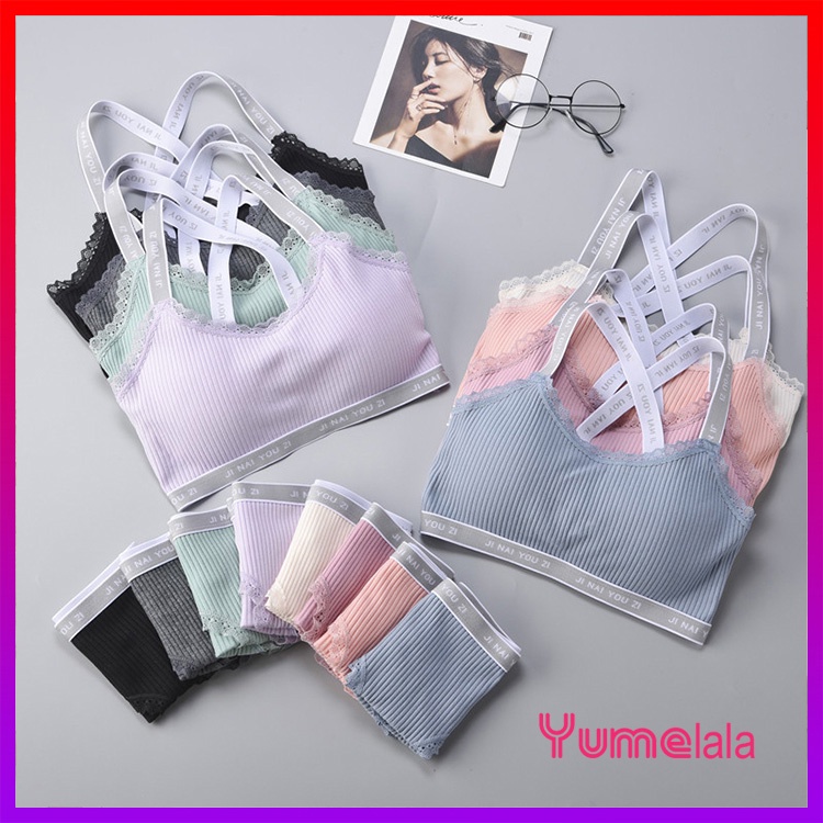 Bộ áo bra cotton gân tăm Lucky SG kèm quần đỉnh của chóp