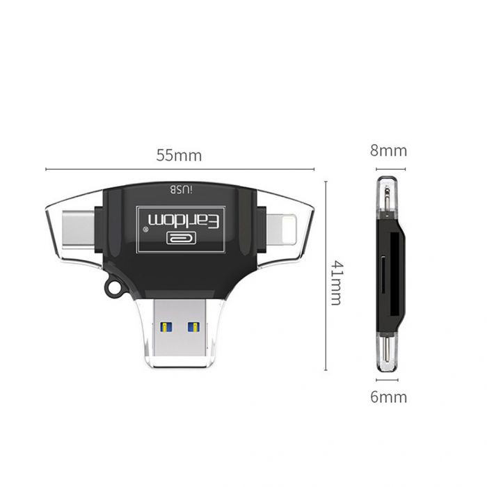 Đầu đọc thẻ 4 trong 1  cho thẻ MicroSD và SD Earldom ET-OT31