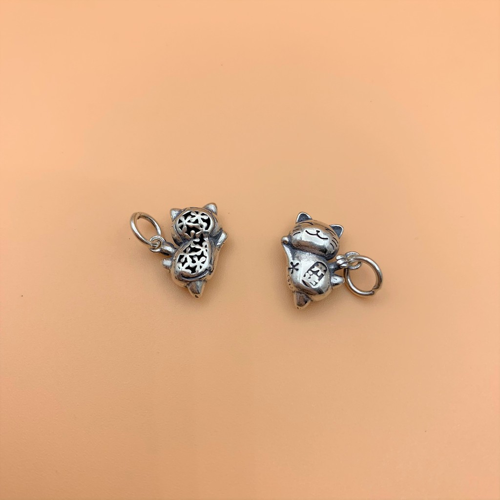 [FREESHIP đơn từ 0đ] Charm mèo thần tài kiểu mới nhất - Charm bạc 925 - Mã CA152