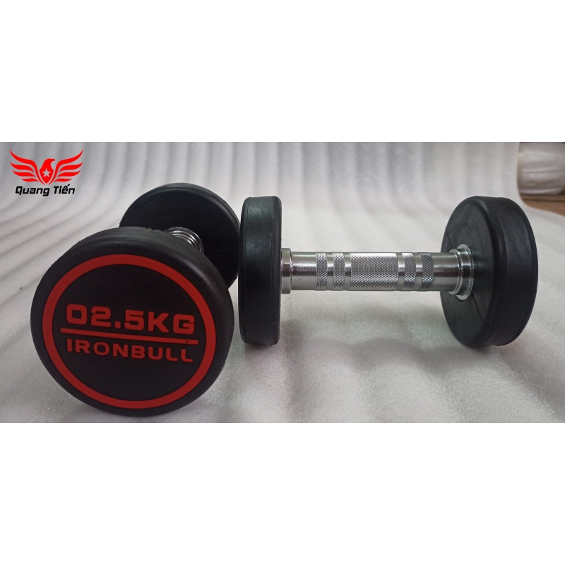 Tạ tay thép bọc cao su IronBull IR03 nhập khẩu 2,5kg (giá 1 quả)