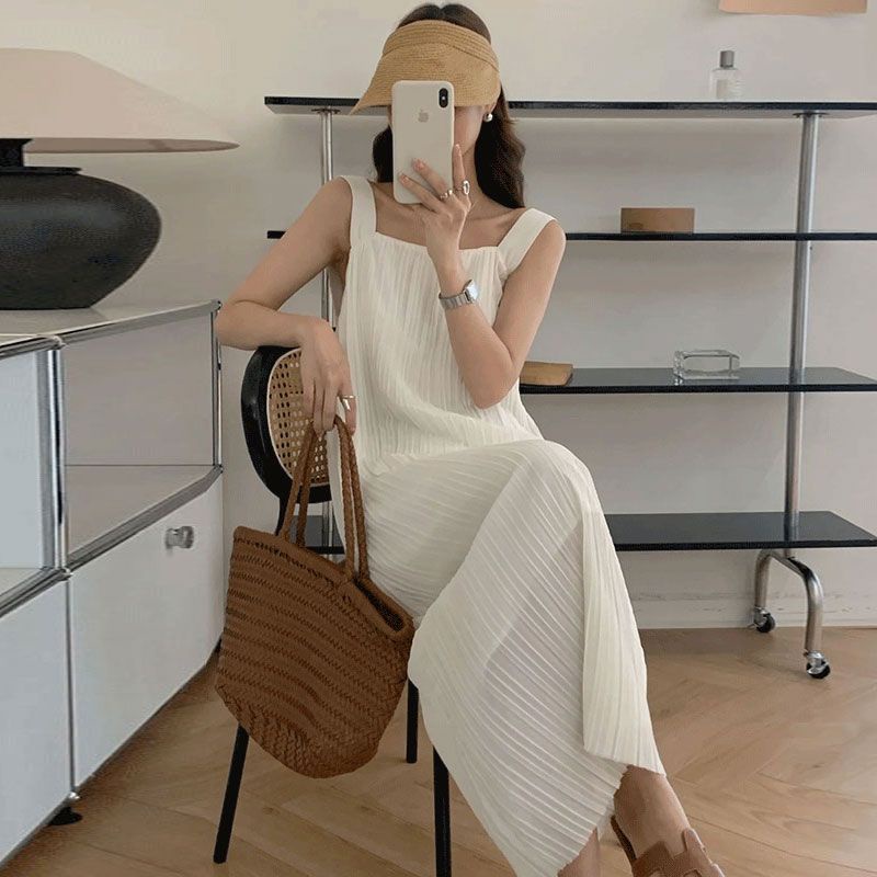 Đầm Maxi Dây Điều Chỉnh Độ Dài Váy 2 Màu