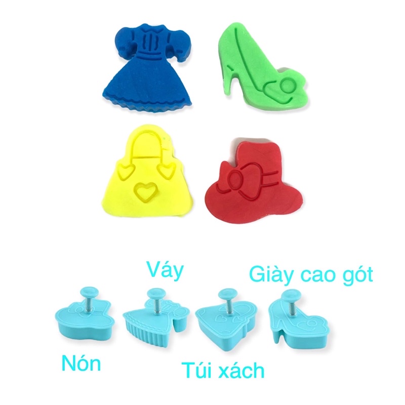 Khuôn in hình cho bé gái thích làm thích làm đẹp váy giày túi xách nón