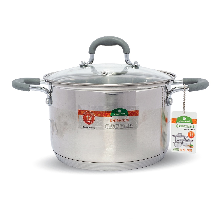 Bộ 3 Nồi Inox304 5 đáy Smartcook SM3332 (16, 20, 24 cm) - Larva Store