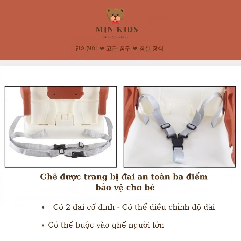 Ghế Ăn Dặm Gấp Gọn Cho Bé 6 Tháng - 3 Tuổi - Mịn Kids