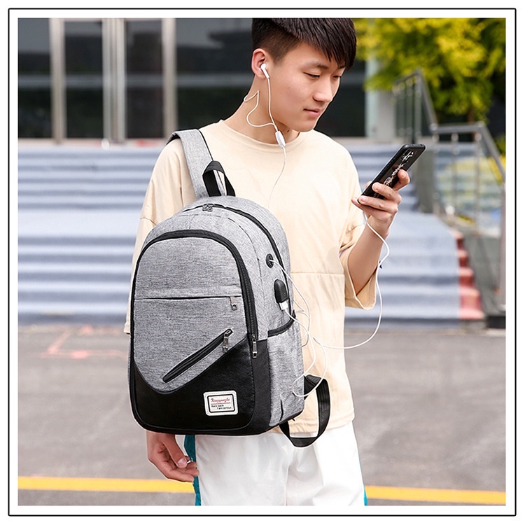 ( Set 3 túi) BALO Laptop 16inch + túi đeo chéo IPAD + bóp vải bố xước cao cấp kiểu dáng hàn quốc