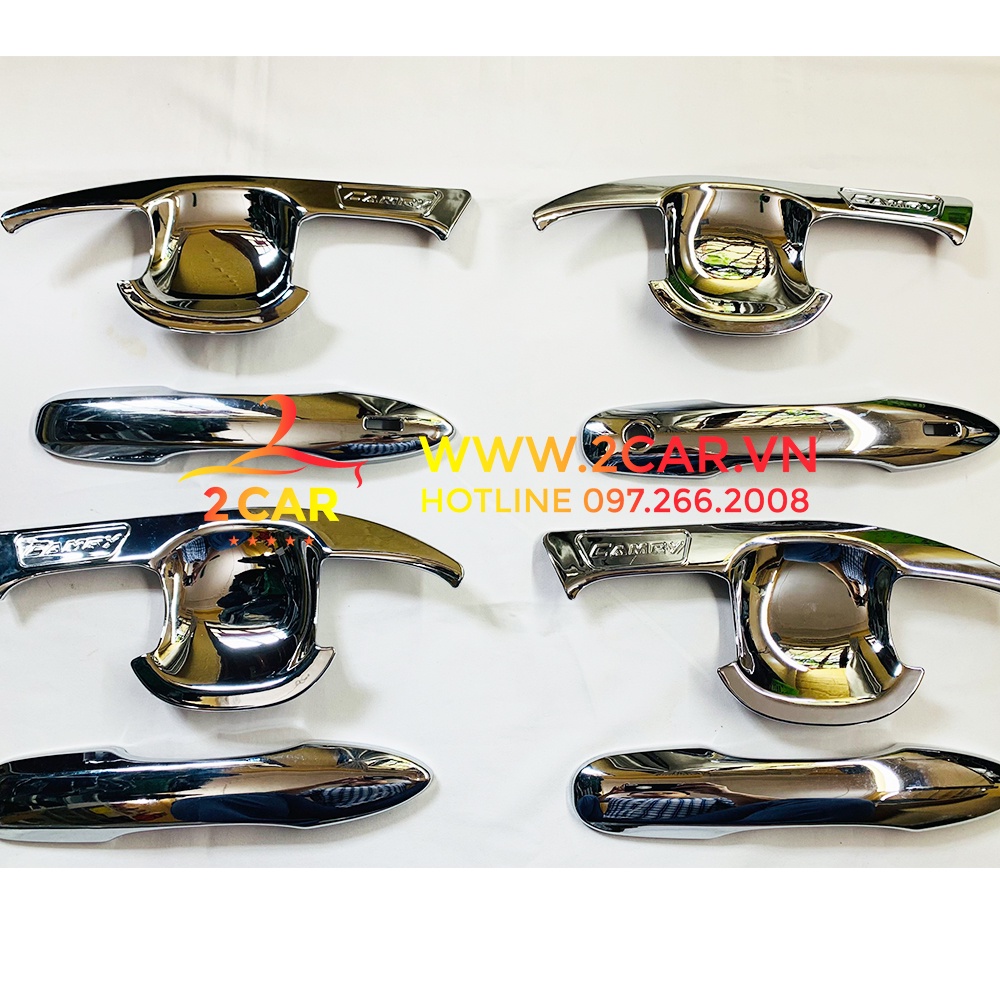 Ốp tay nắm, hõm cửa xe Toyota Camry 2019 - 2021 mạ crom cao cấp