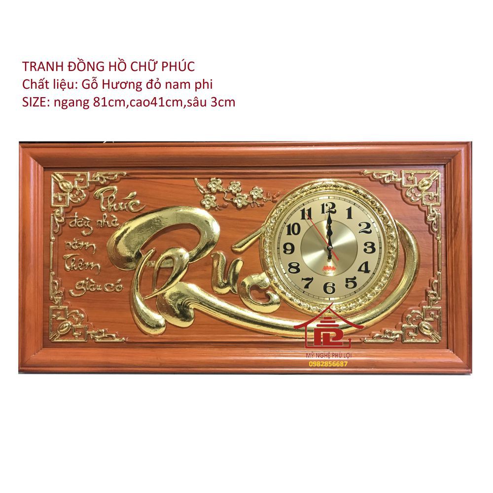 Đồng hồ treo tường chữ Phúc