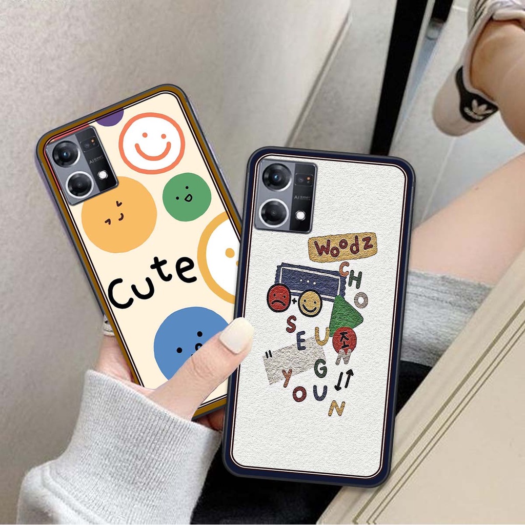 Ốp Oppo Reno 7 4G in hình mickey , mặt cười , hoạ tiết vẽ tay cute dễ thương độc lạ siêu đẹp