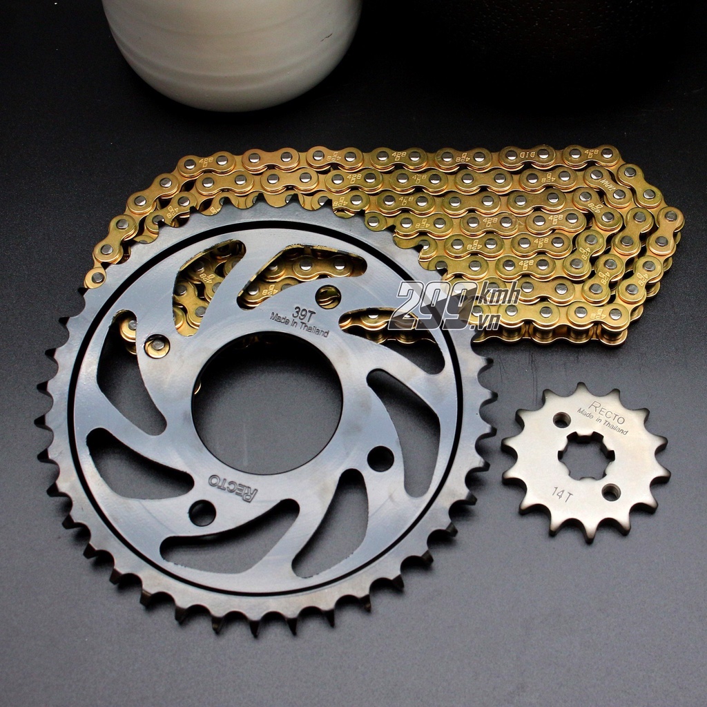 Bộ Nhông sên dĩa vàng Recto Satria Raider Fi “ Size 36 đến 44 “ 9Li , chính hãng