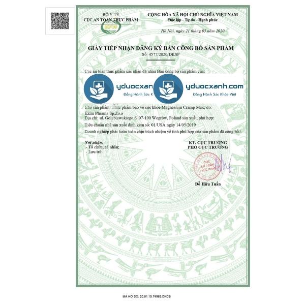 Mua  MAGNESIUM CRAMP MAX, 45 viên, Viên uống ngăn chuột rút - Y Dược Xanh