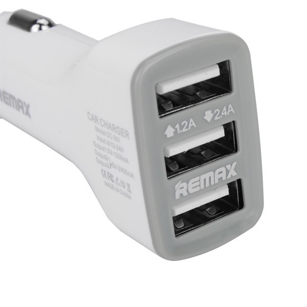 Tẩu Sạc Nhanh Ô TÔ REMAX RCC-301 3.6A- 3 Cổng USB- Bảo Hành Toàn Quốc