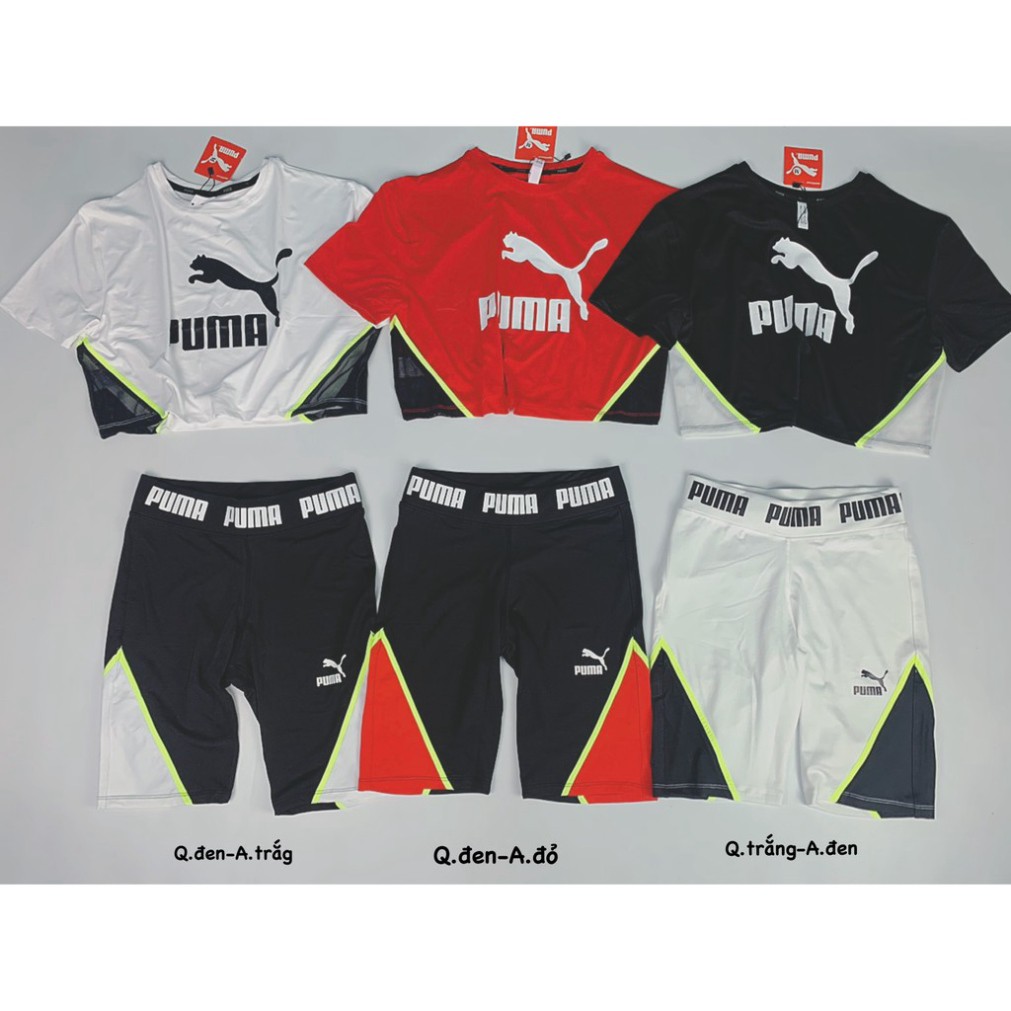 Set Thể Thao Nữ PM Quần Lỡ Biker Áo Croptop Form Rộng Siêu Kute