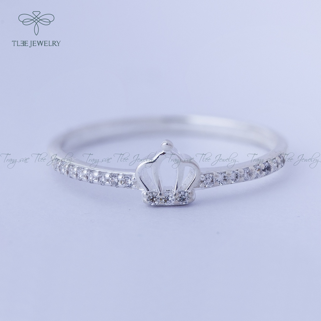 Nhẫn bạc nữ TLEE vương miện mini xinh xắn NCJ A0116