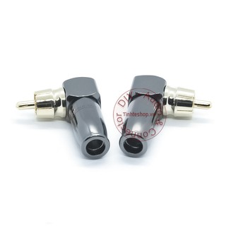 Jack hàn dây AV cong 2 chiếc - Đầu hàn dây hoa sen