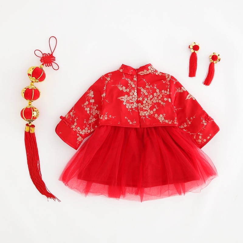 Váy tết lót lông cho bé gái