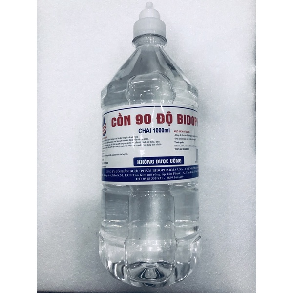 Cồn 90 độ, 70 độ Bidopha của công ty bidopharma usa long an không phải bidopha của nam hà và việt thái