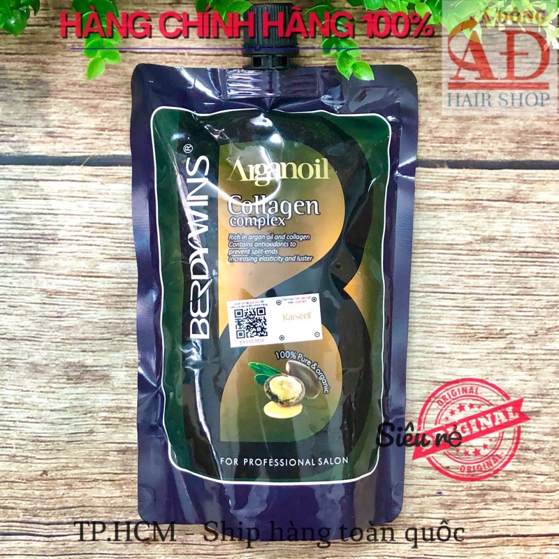 [Chính hãng] [GIÁ SỈ] DẦU HẤP Ủ TÓC PHỤC HỒI SIÊU MƯỢT BERDYWINS ARGAN OIL COLLAGEN COMPLEX 500ML