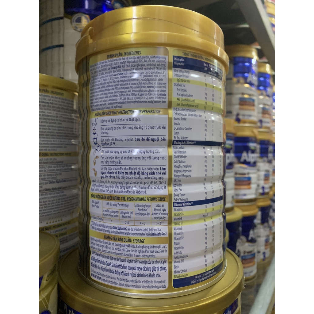 Sữa Dielac Alpha Gold 2 800g