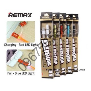 - cáp sạc remax 2 đầu cho iphone, micro usb có đèn led - bh 6 tháng