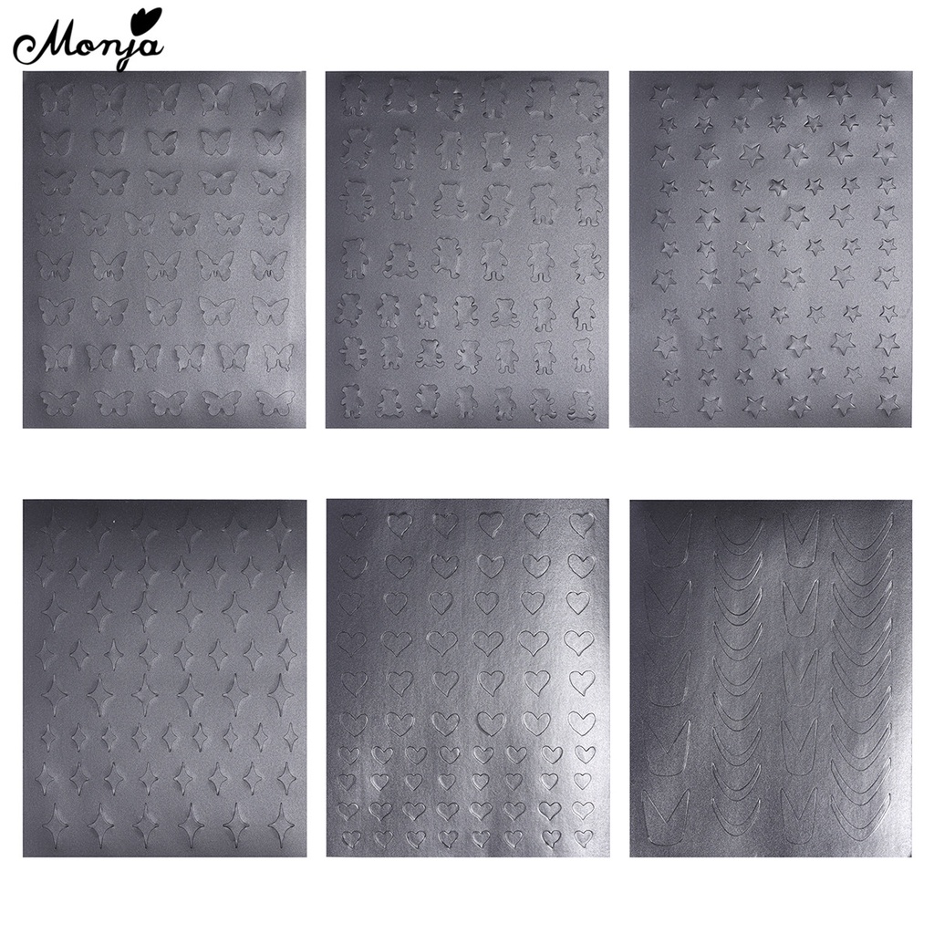 Miếng dán trang trí móng tay Monja họa tiết 3D DIY