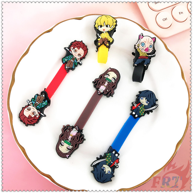◐ Phụ Kiện Quấn Dây Cáp Hình Anime Demon Slayer Độc Đáo ◑ 1 Dụng Cụ Cố Định Dây Cáp Tanjirou / Nezuko / Zenitsu / Inosuke / Giyuu