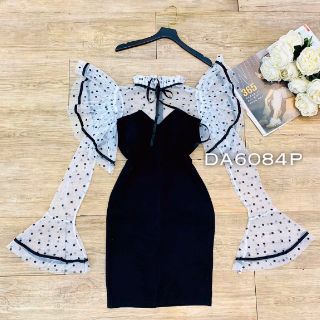 ĐẦM BODY PHỐI TAY LƯỚI BI (xả kho)
