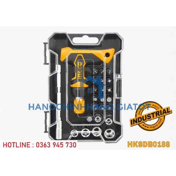 ĐỒ NGHỀ INGCO Bộ 18 tua vít tay cầm chữ T HKSDB0188