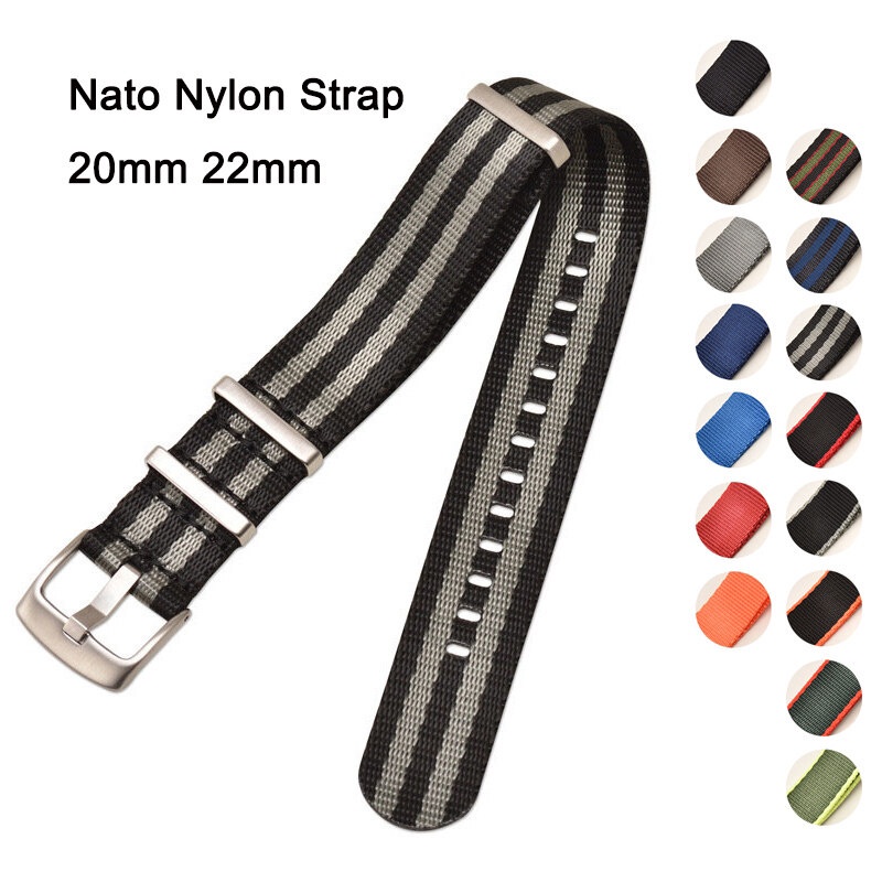 Dây Đeo Đồng Hồ Hai Lớp Bằng Nylon Mềm Chất Lượng Cao 18 / 20 / 22 / 24mm Cho Omega Seamaster 300 Ghost Party NATO NATO