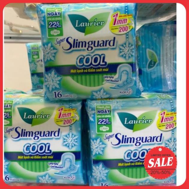 [ Chính Hãng ] Laurier Slimguard GOOL mát lạnh 22,5cm băng vệ sinh cao cấp gói 16 m