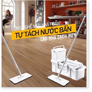 cao cấp Cây lau nhà tự tách nước bẩn + tặng thêm 2bông lau