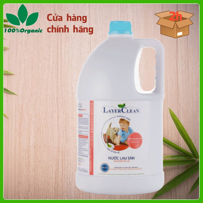 Nước lau sàn hữu cơ Layer Clean an toàn cho bé Quế, Gió biển, Nước hoa 5 Lít