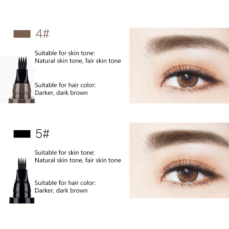 [Hàng mới về] Bút kẻ lông mày 4 ngạch chống nước lâu trôi trang điểm tự nhiên thời trang