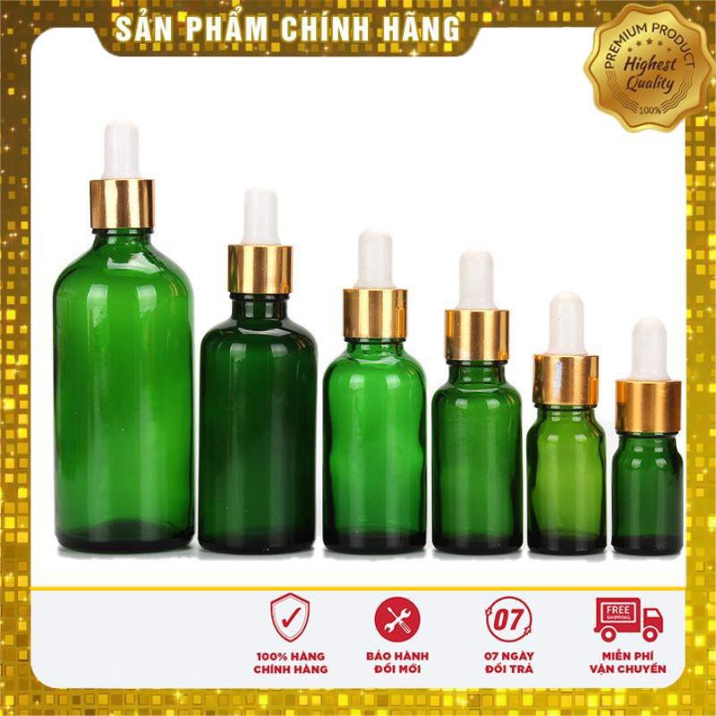 Lọ Chiết Serum ❤ [50ml] Lọ đựng tinh dầu Xanh lá chiết serum Khoen Vàng,Đen,Bạc chai lọ thủy tinh , phụ kiện du lịch