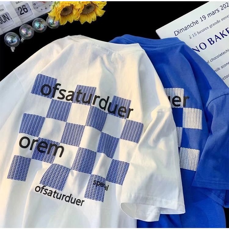 Áo phông nam hàn quốc simple áo thun nữ cổ tròn  unisex áo nam form rộng màu sắc rắn  bigsize t shirt áo đôi nam nu xu hướng in