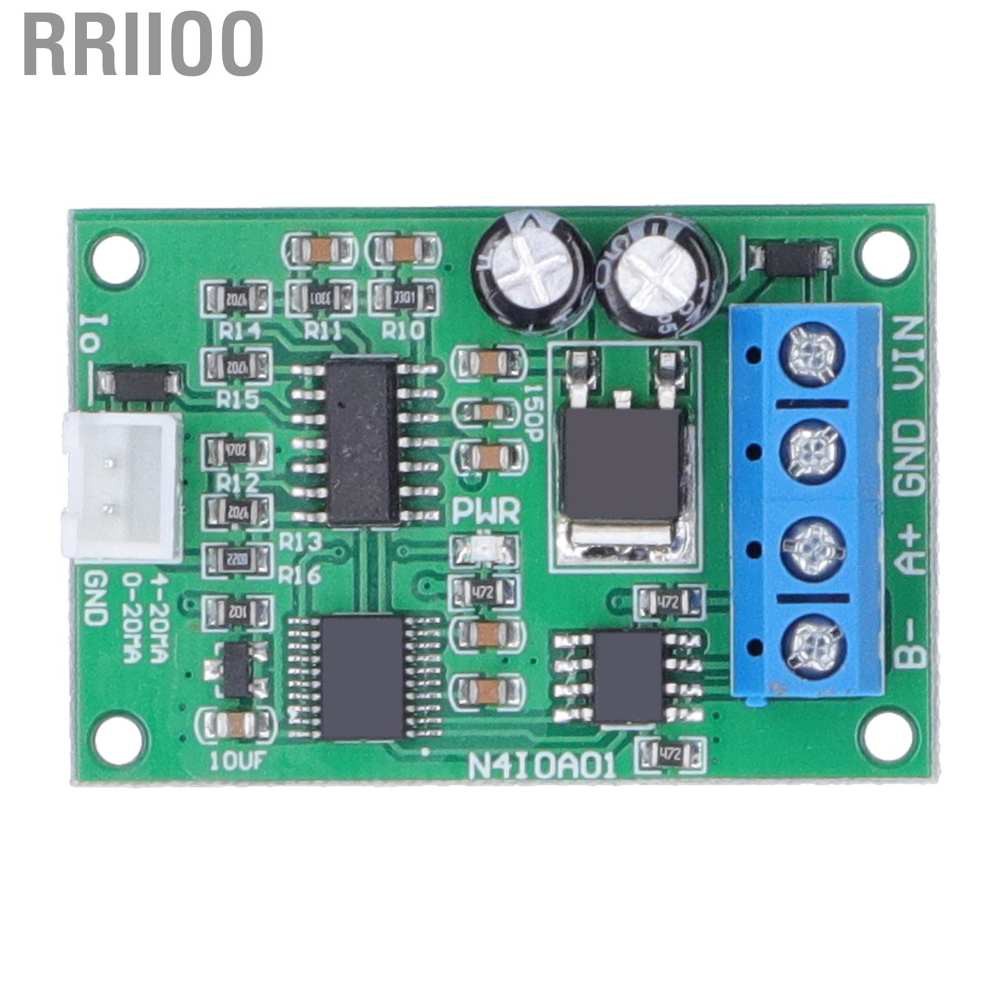 Rriioo DAC Converter Module DC 12V RS485 to 4‑20MA 0‑20MA Voltage Current Board for PLC