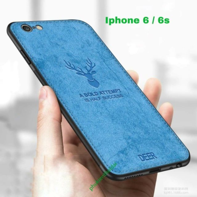 Ốp lưng Iphone 6 / 6s nhỏ vải đầu hươu thời trang cao cấp
