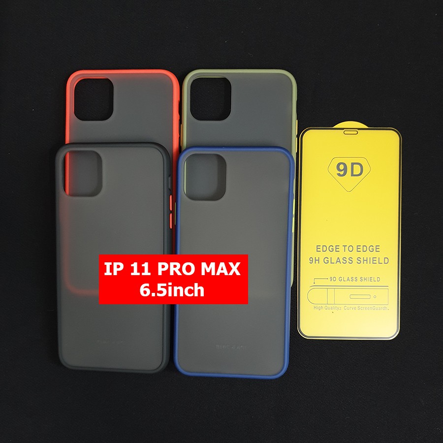 Ốp lưng Iphone 11 Pro Max 6.5 inch nhám viền màu