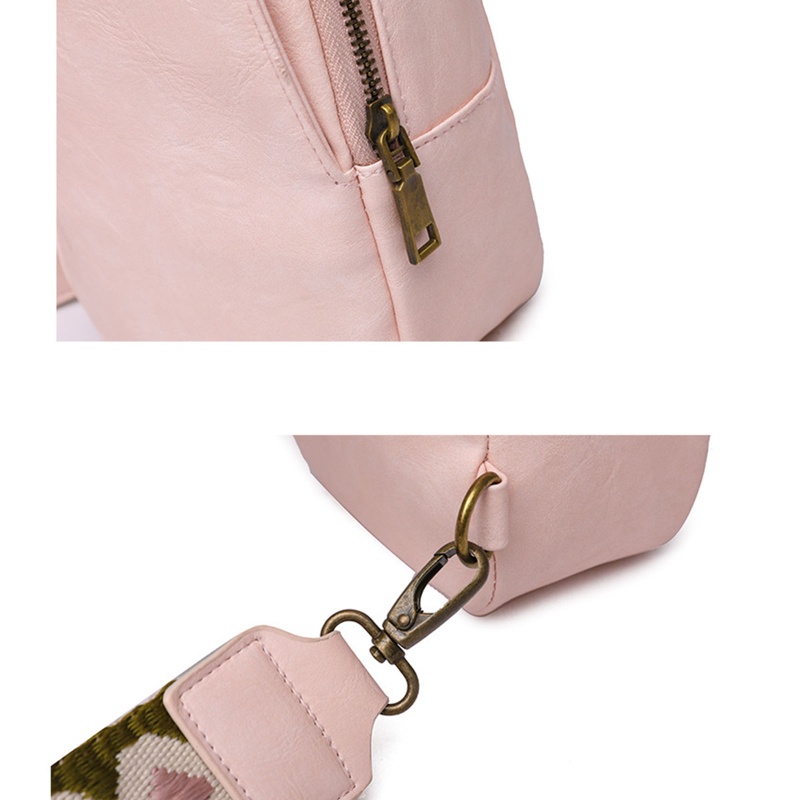 Túi Đeo Chéo Ngực Bằng Da PU Màu Trơn Sáng Tạo Dễ Phối Đồ Có Thể Điều Chỉnh Cho Hoạt Động Ngoài Trời